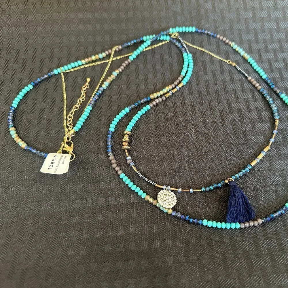Torrid Layered Beaded Necklace With Tassel
